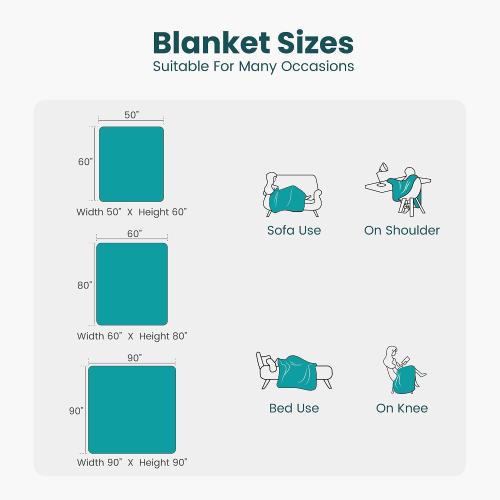 Sophia & William Teal Faux Rabbit Fur Throw Blanket, Micro Mink Dual-Sided Cozy Soft Blankets, Plush Fuzzy Fluffy Blanket for Couch Bed Sofa, Machine Washable, Twin(60 x 80)