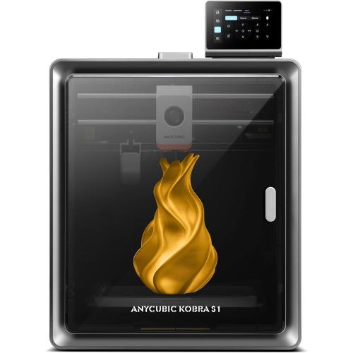 Anycubic Kobra S1 3D Printer Only, Support Multi Color Printing Needs ACE Pro, Max 600mm/s High Speed High Precision Anycubic App One-Click Printing Ultra-Quiet Printing 250 * 250 * 250mm