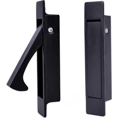 Dontay Pocket Pull Handle, Edge Pull, Professional Stainless Steel 304, Flush Mount for Sliding Door (Matte Black, 1)