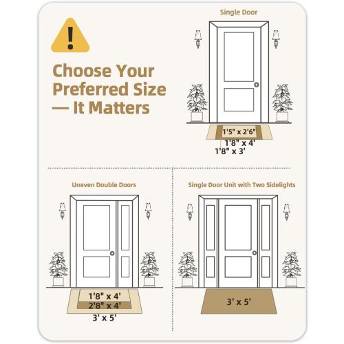 Color&Geometry Large Door Mat Indoor Entrance 36x59 Non Slip Dirt Trapper, Absorbent Doormat, Washable Rug for Entryway, Low Profile, Easy Clean Patio Porch, Brown, (Rolled-up NO Creases)