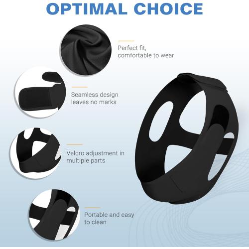 NOIKO Anti Snoring Chin Strap Adjustable, High Elasticity Traceless Chin Strap for Sleeping, Effective Anti Snoring Device, Snore Stopper Breathable and Durable for Adult