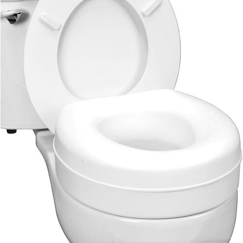 HealthSmart Raised Toilet Seat Riser That Fits Most Standard (Round) Toilet Bowls for Enhanced Comfort and Elevation with Slip Resistant Pads, 15.7 x 15.2 x 6.1