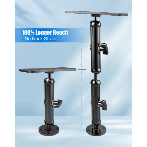 Aluminum Fish Finder Mount with 14In Dual Rod Extended Arm Compatible with Garmin Lowrance Humminbird, Depth Finder Holder Fits for RAM Scotty C Size Marine Electronic Accessories, 1In C Size Ball