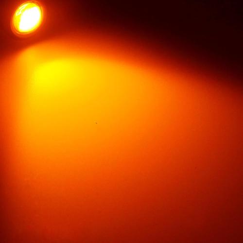 4Pcs 23mm DC 12V Black shell Eagle Eye Cob LED Car Fog DRL Daytime Running Light Backup Reverse Tail Rock Lights Headlights Signal Lamp Small bulb use for car and motorcycle (Orange)