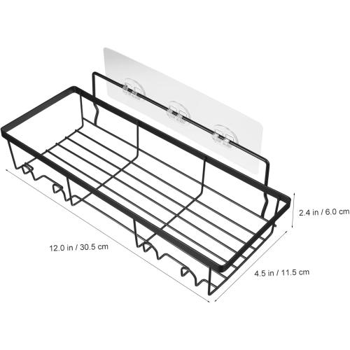LIFKOME 3pcs Wall Mount Shower Organizer Shelf with Hooks Punch Bathroom Storage Rack for Toiletries Heavy-Duty Construction Easy Installation Suitable for Shower Room and Kitchen