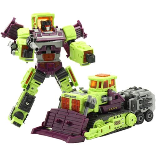 NBK Deformation Oversize Toys Robot Devastator Engineering Combiner 6 in 1 Action Figure Car Truck Model Gift for Kids Boys (Green) | 18 Inch, 5 Modes Robot Toys, Posable Joints, Equipped with Weapons