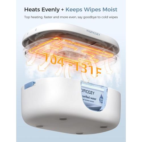 Momcozy Baby Wipe Warmer, Innovative Spring Design,Large Capacity Dispenser