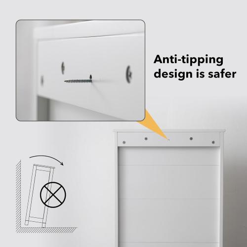 35 Bathroom Floor Cabinet with Doors - Freestanding Storage Cabinet for Bathroom, Laundry Room & Kitchen, Adjustable Shelves, Scratch-Resistant White Finish (22x11x35.8 Inch)