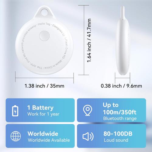 Smart Tags-4 Pack, Smart Bluetooth Tracker Work with Apple Find My, Key Finders and Find My Tracker, Game Changer Waterproof Smart Tag with Key Ring Tracker Tag for Keys/Luggage/Wallet