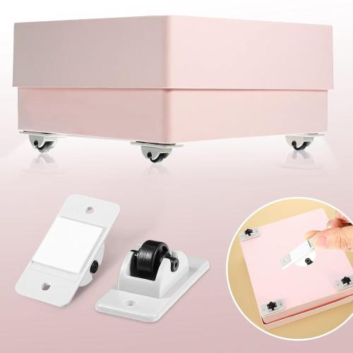 24 Pcs Self Adhesive Wheels Mini Fixed Wheels Caster Boxes Caster for Box Bottom Storage Rack DIY Toy Car Bin Storage(Classic Style)