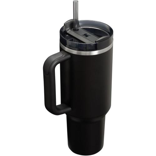 STANLEY Quencher H2.0 Tumbler with Handle  40 oz  | Cup Holder Compatible for Travel | Insulated Stainless Steel Cup | BPA-Free | Black 2.0