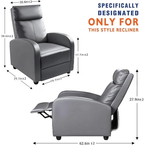 WdFour Leather-Like 4-Pieces Recliner Chair Covers Specifically for Small Adjustable Reclining Chair with 1 PC Pillowcase, Slipcover Recliner Couch Cover for Kids Dogs Pets,Brown