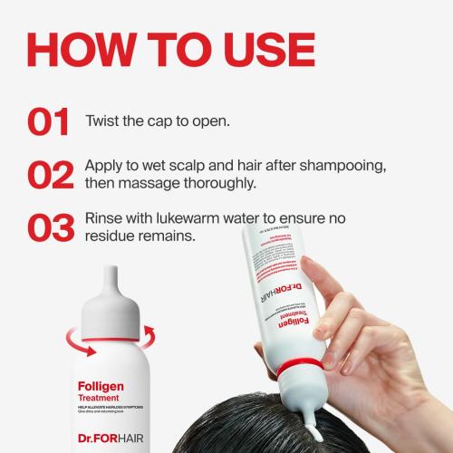 Dr.FORHAIR Folligen Treatment | Korean Hair Treatment | Scalp Treatment & Hair Mask | For Hair Thickening & Fuller Looking, 6.76 Fl Oz