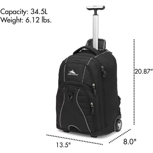 High Sierra Freewheel Wheeled Laptop Backpack, Black, One Size