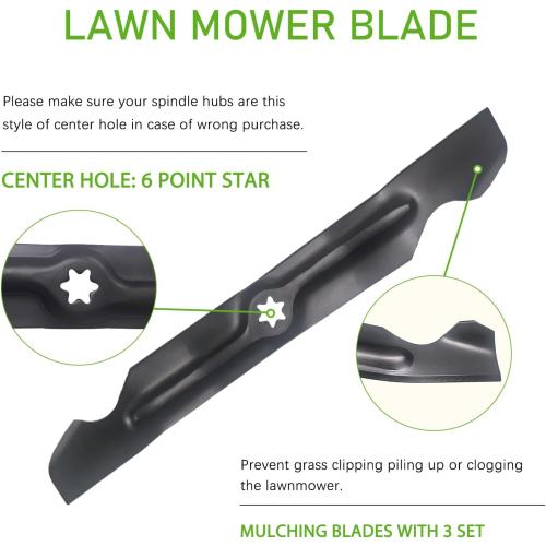 KEDAKEJI 942-04053C Blades Compatible with Cub Cadet Lawn Tractors 942-04053C 50 Deck Toro Mower Replace for Cub-Cadet rzt 50 Troy Bilt 742-04053 742-04053A,3PCS