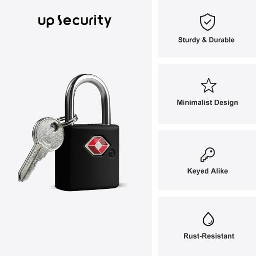 TSA Locks for Luggage with Keys, Luggage Locks TSA Approved 4 Pack, International Travel Essentials, Small Padlock with Key, Mini Padlock for Suitcase, Backpack, Bag, Zipper, Case, Box