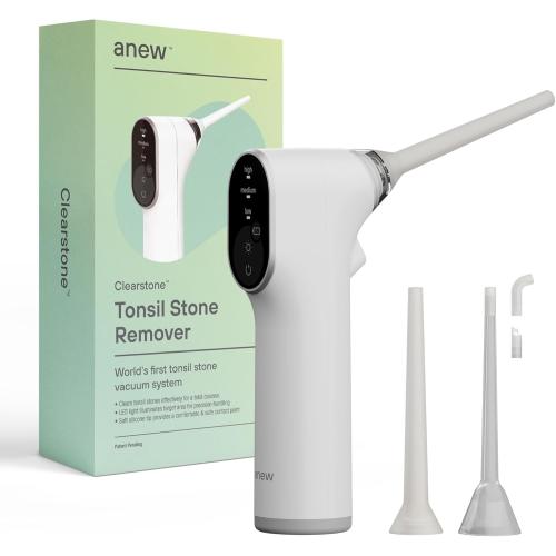 Electronic Vacuum Tonsil Stone Remover with LED Guidance Light - Hassle-Free Instant Suction - Tonsil Stone Removal Kit - Patent Pending (White)
