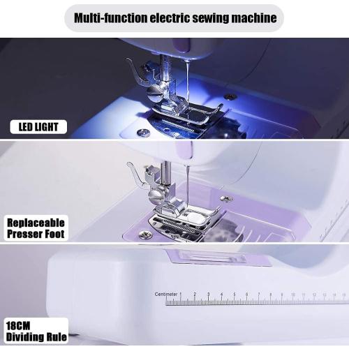 Sewing Machine Portable mini Electric Sewing Machine for beginners 12 Built-in Stitches 2 Speed with Foot Pedal，Light, Storage Drawer.