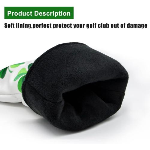 Golf Headcovers Live Lucky Golf Driver Covers Advanced Embroidery Fairway Wood Covers Hybrid Covers Mallet Blade Putter Head Covers Premium Leather Shamrock Golf Club Covers