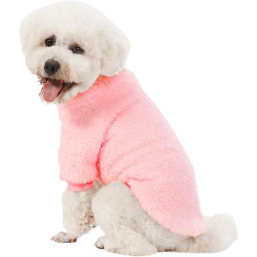 One size Dog Sweater, 3 Pack Dog Sweaters for Small Dogs, Dog Clothes for Small Dogs Girl Boy, Ultra Soft and Warm Puppy Sweater Dog Coat for Winter Christmas (S, Pink Purple Peach)