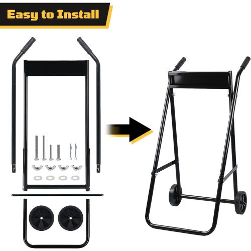Outboard Boat Motor Stand,Outboard Motor Stand,165LB Load Outboard Motor Carrier,Boat Motor Stand with Wheels,Portable Boat Motor Engine Trolley for Motor Repair, Maintenance,Storage