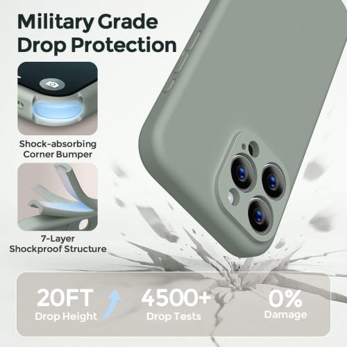 Ktele Magnetic for iPhone 16 Pro Case [Compatible with Magsafe] [Premium Silicone Satin-Smooth Touch] Slim Shockproof Anti-Scratch Microfiber Lining Case, 6.3 inch, Calke Green