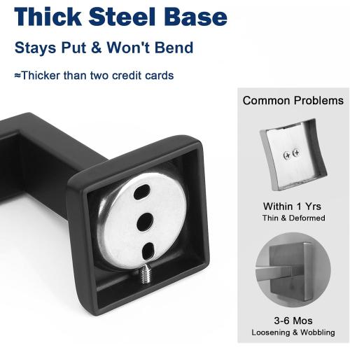 NearMoon Towel Bar, Bath Accessories Premium Thicken Stainless Steel Square Shower Towel Rack for Bathroom, Towel Holder Wall Mounted(1 Pack, Matte Black, 24 Inch)