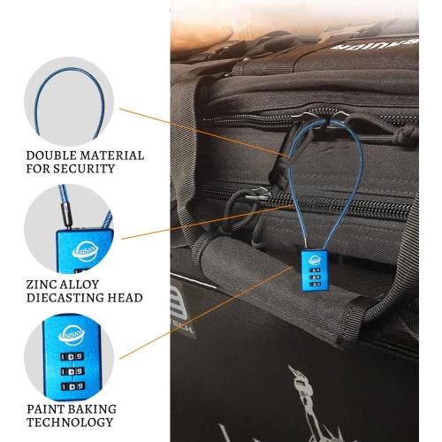 3 Digit Cable Combination Lock 5 inches Cable for School Gym Locker,Filing Cabinets,Helmet,Toolbox,Luggage Suitcase,knapsack,Blue 2Pack