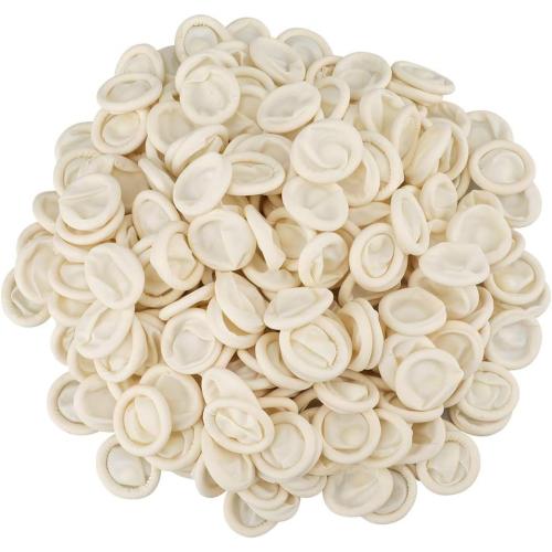 G2PLUS Disposable Latex Finger Cots Rubber, 140g(Approx 205PCS) Fingertips Protective Finger Art Latex Tissue Finger Cot (White)