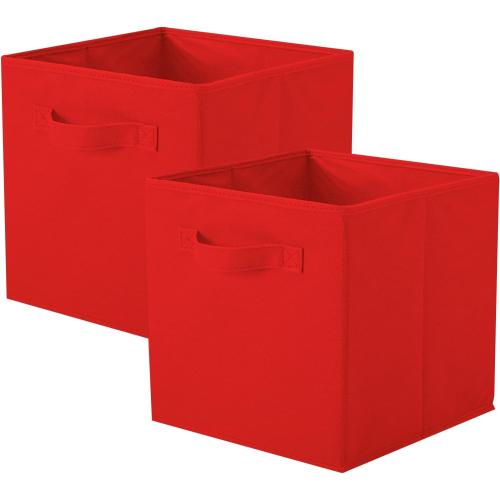 ShellKingdom Storage Bins, Foldable Fabric Storage Cubes and Cloth Storage Organizer Drawer for Closet and Toys Storage, 2 Pack (Red)