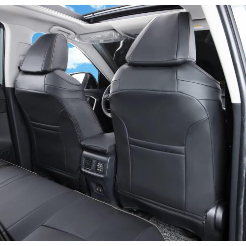 Custom Fit RAV4 Car Seat Covers Fit for Toyota RAV4 LE Limited XLE 2019 2020 2021 2022 2023 2024 with Waterproof Faux Leather (LU01-XLE, Pure Black)