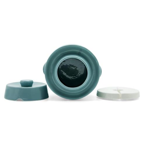 Fermentation Crock Jar Sauerkraut Crock - For Onggi Kimchi Pot (0.5 Gallon) Ceramic Fermenting Crock with Glazed Weights for Fresh Chinese Pickle, Kimchi & Kombucha - Stoneware Pickling Crock