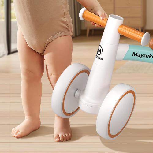 Baby Balance Bike Toys for 1 Year Old Boys and Girls Gifts, Toddler Bike 10-24 Month First Birthday Gift with 4 Wheels, No Pedal (Green)