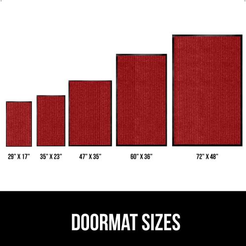 GORILLA GRIP Waterproof Traffic Guard Door Mat, 72x48, Heavy Duty Entryway Mats, Strong Backing Commercial Utility Rugs for Office Hallway, Garage Floor and Home, Low Profile Carpet Runner, Red