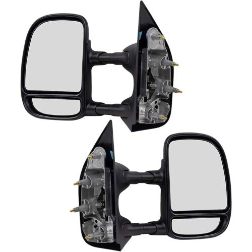 2pcs PartsFlow Manual Tow Telescopic Side Mirrors For 2002-2016 Ford E-350 Super Duty/E-150/E-250/Econoline Van/Econoline/E-150 Club Wagon/E-350 Club Wagon