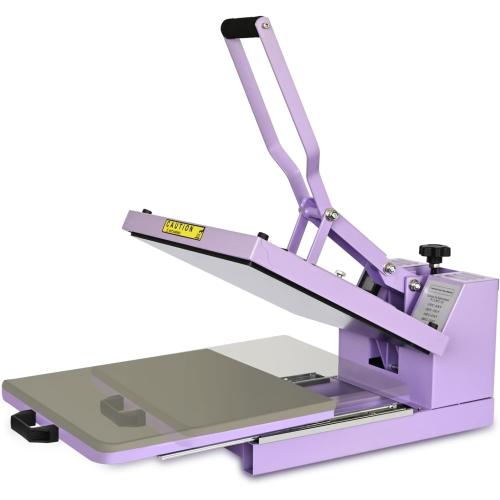 Heat Press 15x15 inch Industrial Quality Sublimation Heat Press, Slide Out Heat Transfer Machine for T-Shirt, Purple