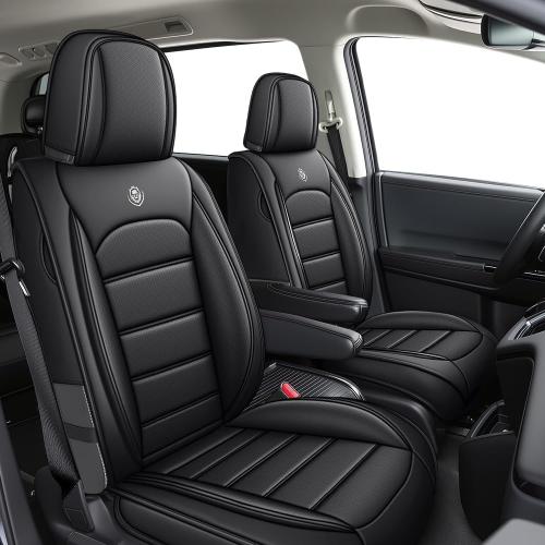 JOJ Custom Fit for Honda Odyssey Seat Covers Full Set 7-Seater Nappa Leather, Black Premium Seat Protectors for Odyssey 1997-2026, Airbag Compatible & Easy Installation