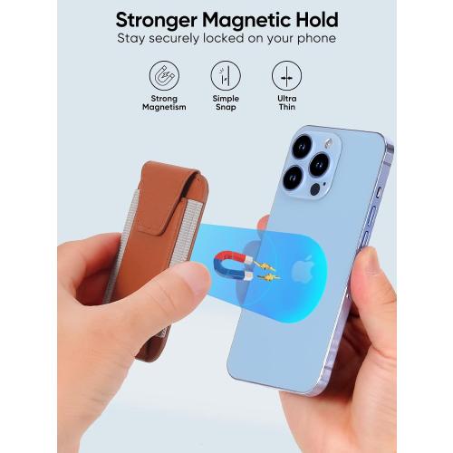 Miroddi for MagSafe Wallet with Privacy Flap, Strongest Magnetic Card Holder for iPhone 17/16/15/14/13/12 Series, Leather Magnetic Phone Wallet, Fit 7 Cards, RFID Blocking, No More Falling, Brown