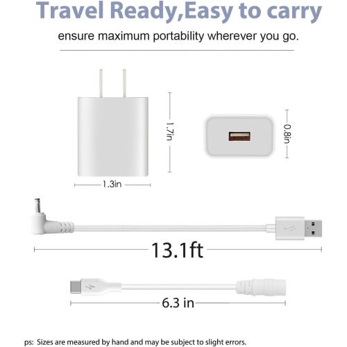 Power Adapter Charger Cord Compatible with Ring Stick Up Cam Battery/Plug-in 3rd Gen/2nd Gen & Ring Pan Tilt Stick Up Camera, Indoor/Outdoor Weatherproof Power Cord (4m/13.1ft) White