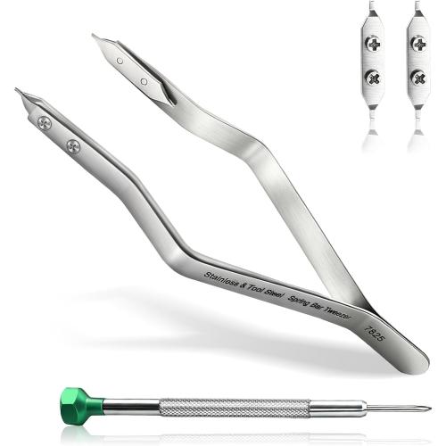 7825 Spring Bar Tweezers: Watch Spring Bar Tool with Replacement Tips