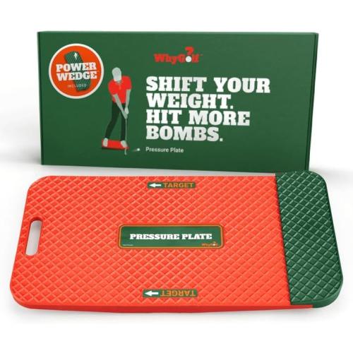 WHYGOLF Swing Trainer Pressure Plate with Power Wedge – Improve Weight Shift, Balance & Accuracy – Golf Training Aid for Increased Power & Control – Teaching Tool for Club Practice & Drills