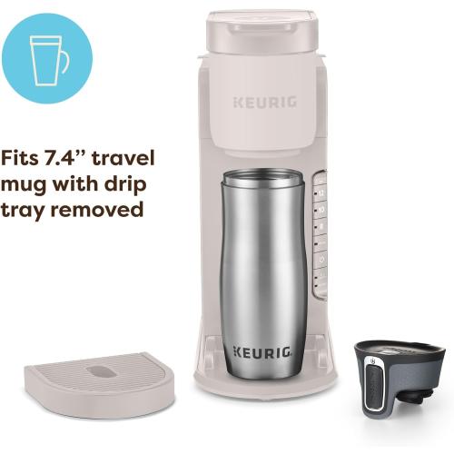 Keurig K-Express Single Serve K-Cup Pod Coffee Maker, 3 Brew Sizes, Strong Button Feature, 42oz Removable Reservoir, Warm Stone