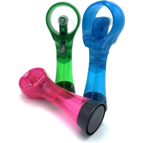 Water Misting Fans Portable Personal Handheld Spray Fan Cooling Outdoor Cooler, Pack of 3 (Blue/Green/Pink)