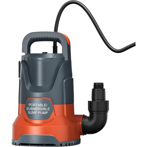 Sump Pump Submersible Water Pump 1HP 4500 GPH Portable Transfer Water Pump Utility Pump for Pool Draining Basement