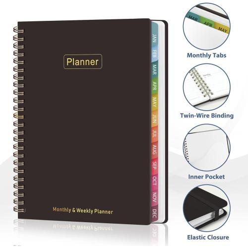 2026 Planner, 8.5 x 11 Weekly and Monthly Large Calendar Planner, Letter Size, Jan - Dec 2026, Hardcover Daily Agenda and Organizers for School Essentials & Office Supplies