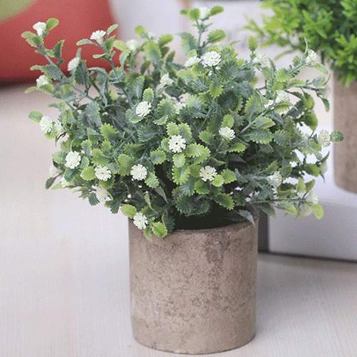 EdricShop Plastic Dried Flower Simulation Artificial Small Plants Fake Flower Home Store Decoration Plants Artificial Plants - (Color: Green)