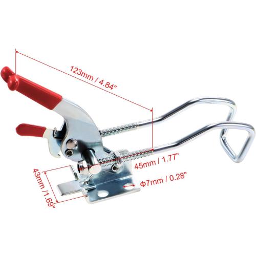 uxcell 771lbs Adjustable Draw Latch Galvanized Iron Hook Bolt Self-lock Toggle Clamp, 2 Pcs