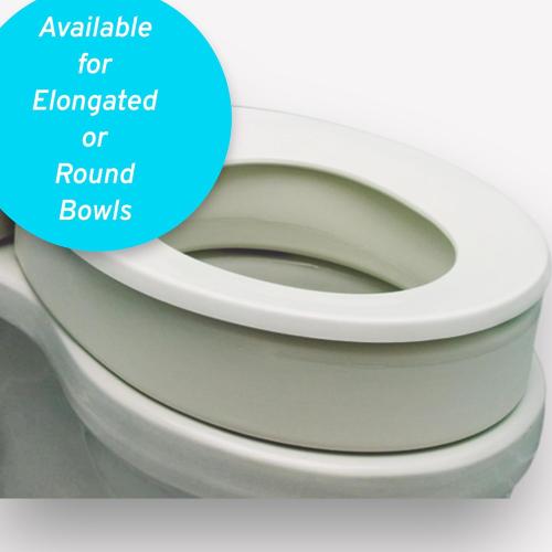 Essential Medical Supply Toilet Seat Riser for Elongated Bowl with 3.5 Rise - 19 x 14 x 3.5 Inch, Elevating and Raising Toilet Seat for Seniors, Adults and The Elderly with 300lb Weight Capacity
