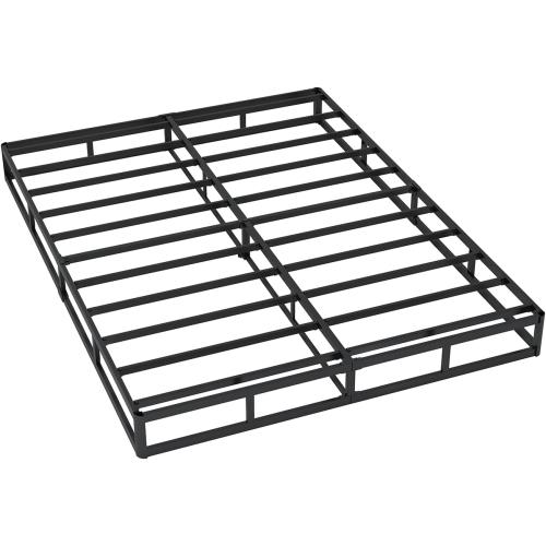 Queen Box Spring 7 Inch Low Profile Box Spring Queen Size Bed Base, 3000 lbs Black Heavy Duty Metal Mattress Foundation with Easy Clean Fabric Cover,Easy Assembly