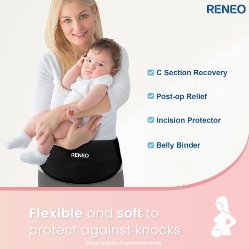 RENEO Ice Pack for C Section Recovery Must Have, Gel Belly Band, Pink